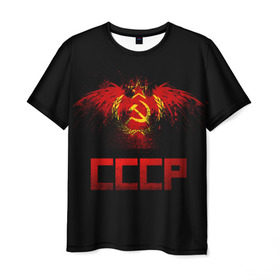Мужская футболка 3D с принтом СССР орел , 100% полиэфир | прямой крой, круглый вырез горловины, длина до линии бедер | ussr | герб | коммунизм | молот и звезда | патриот | прикольная | серп | советский союз | социализм | ссср | страна советов | флаг