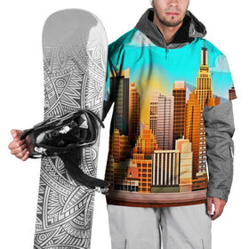 Накидка на куртку 3D с принтом Мегаполис , 100% полиэстер |  | Тематика изображения на принте: 