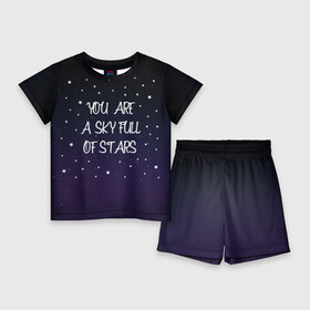 Детский костюм с шортами 3D с принтом Sky ,  |  | chris martin | coldplay | night | sky | stars | звезды | колдплей | крис мартин | небо