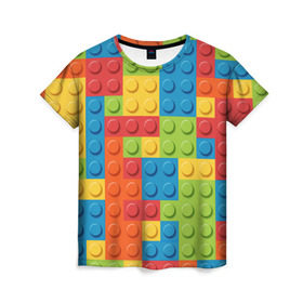 Женская футболка 3D с принтом Лего , 100% полиэфир ( синтетическое хлопкоподобное полотно) | прямой крой, круглый вырез горловины, длина до линии бедер | lego | tetris | детальки | лего | разноцветные