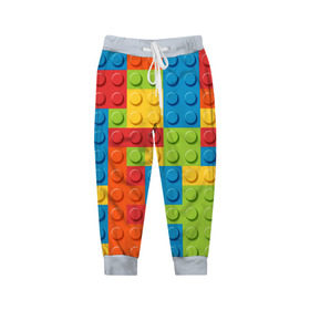 Детские брюки 3D с принтом Лего , 100% полиэстер | манжеты по низу, эластичный пояс регулируется шнурком, по бокам два кармана без застежек, внутренняя часть кармана из мелкой сетки | lego | tetris | детальки | лего | разноцветные