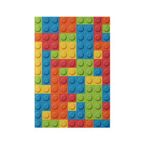 Обложка для паспорта матовая кожа с принтом Лего , натуральная матовая кожа | размер 19,3 х 13,7 см; прозрачные пластиковые крепления | Тематика изображения на принте: lego | tetris | детальки | лего | разноцветные