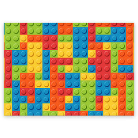 Поздравительная открытка с принтом Лего , 100% бумага | плотность бумаги 280 г/м2, матовая, на обратной стороне линовка и место для марки
 | Тематика изображения на принте: lego | tetris | детальки | лего | разноцветные
