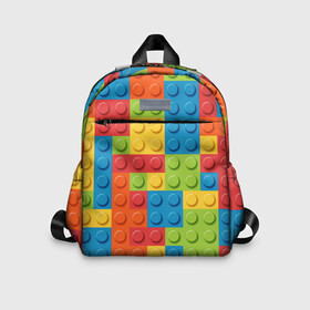 Детский рюкзак 3D с принтом Лего , 100% полиэстер | лямки с регулируемой длиной, сверху петелька, чтобы рюкзак можно было повесить на вешалку. Основное отделение закрывается на молнию, как и внешний карман. Внутри дополнительный карман. По бокам два дополнительных кармашка | lego | tetris | детальки | лего | разноцветные