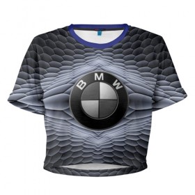 Женская футболка 3D укороченная с принтом BMW шестигранный фон , 100% полиэстер | круглая горловина, длина футболки до линии талии, рукава с отворотами | bmw | авто | автомобиль | блатная | бмв | бумер | бэха | геометрия | иномарка | концерн | красивая | марка немецкая | машина | прикольная | пузыри | расцветка | солдат | тачила | форм | шестигранники
