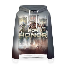 Женская толстовка 3D с принтом For honor 4 , 100% полиэстер  | двухслойный капюшон со шнурком для регулировки, мягкие манжеты на рукавах и по низу толстовки, спереди карман-кенгуру с мягким внутренним слоем. | for honor | honor | samurai | templar | viking | vikings | викинг | крестоносец | самурай | тамплиер