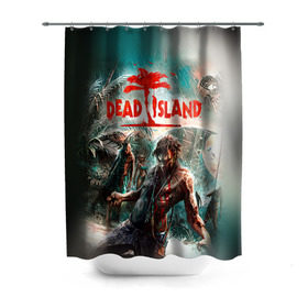 Штора 3D для ванной с принтом Dead island 8 , 100% полиэстер | плотность материала — 100 г/м2. Стандартный размер — 146 см х 180 см. По верхнему краю — пластиковые люверсы для креплений. В комплекте 10 пластиковых колец | dead | island | repticide | zombie | дэд айлэнд | зомби | мозги