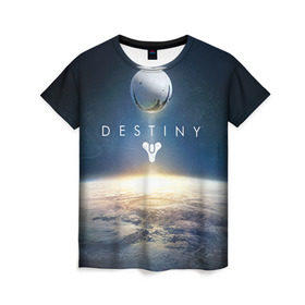 Женская футболка 3D с принтом Destiny 11 , 100% полиэфир ( синтетическое хлопкоподобное полотно) | прямой крой, круглый вырез горловины, длина до линии бедер | destiny | дестени | дэстэни | космос