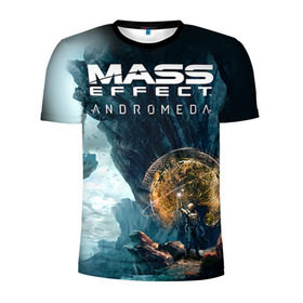 Мужская футболка 3D спортивная с принтом ME Andromeda 2 , 100% полиэстер с улучшенными характеристиками | приталенный силуэт, круглая горловина, широкие плечи, сужается к линии бедра | andromeda | effect | андромеда | массб эффект | эфект