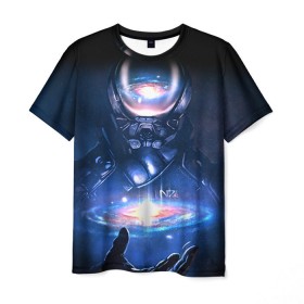 Мужская футболка 3D с принтом ME Andromeda 3 , 100% полиэфир | прямой крой, круглый вырез горловины, длина до линии бедер | Тематика изображения на принте: andromeda | effect | андромеда | массб эффект | эфект