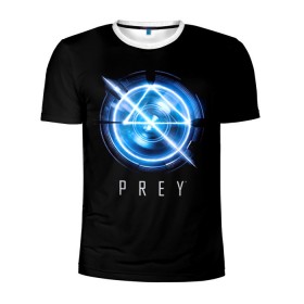 Мужская футболка 3D спортивная с принтом Prey 5 , 100% полиэстер с улучшенными характеристиками | приталенный силуэт, круглая горловина, широкие плечи, сужается к линии бедра | Тематика изображения на принте: prey | космос | прей | прэй