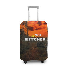 Чехол для чемодана 3D с принтом Ведьмак , 86% полиэфир, 14% спандекс | двустороннее нанесение принта, прорези для ручек и колес | gwent | gwent: the witcher card game | witcher 3 | ведьмак | гвинт | геральд | огонь | пламя