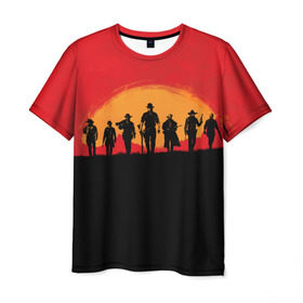 Мужская футболка 3D с принтом Red Dead Redemption 2 , 100% полиэфир | прямой крой, круглый вырез горловины, длина до линии бедер | rdr | red dead redemption 2
