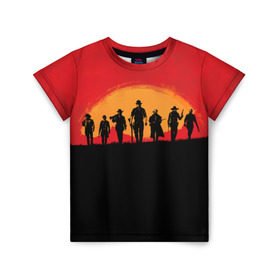 Детская футболка 3D с принтом Red Dead Redemption 2 , 100% гипоаллергенный полиэфир | прямой крой, круглый вырез горловины, длина до линии бедер, чуть спущенное плечо, ткань немного тянется | Тематика изображения на принте: rdr | red dead redemption 2