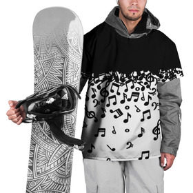 Накидка на куртку 3D с принтом Поглощение музыкой , 100% полиэстер |  | абстракция | арт | дизайн | музыка | ноты | ритм
