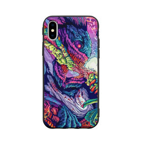 Чехол для Apple iPhone X силиконовый матовый с принтом Hyper beast , Силикон | Печать на задней стороне чехла, без боковой панели | counter strike | cs | cs go | global offensive | hyper beast | гипер зверь | гиперзверь | контр страйк | контра | кс | тату | татуировка | яркая