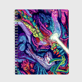 Тетрадь с принтом Hyper beast , 100% бумага | 48 листов, плотность листов — 60 г/м2, плотность картонной обложки — 250 г/м2. Листы скреплены сбоку удобной пружинной спиралью. Уголки страниц и обложки скругленные. Цвет линий — светло-серый
 | counter strike | cs | cs go | global offensive | hyper beast | гипер зверь | гиперзверь | контр страйк | контра | кс | тату | татуировка | яркая