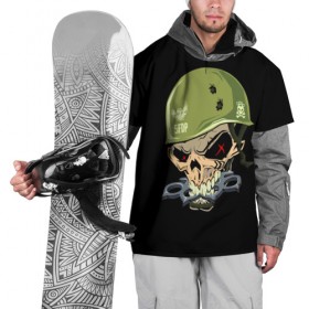 Накидка на куртку 3D с принтом Dj Pirata , 100% полиэстер |  | Тематика изображения на принте: el kaio  maxi gen | helmet | skull | диджей пирата | каска | музыка | техно | череп | шлем