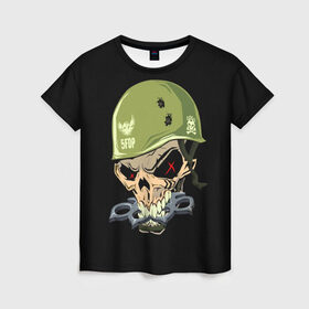 Женская футболка 3D с принтом Dj Pirata , 100% полиэфир ( синтетическое хлопкоподобное полотно) | прямой крой, круглый вырез горловины, длина до линии бедер | Тематика изображения на принте: el kaio  maxi gen | helmet | skull | диджей пирата | каска | музыка | техно | череп | шлем