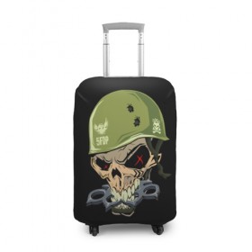 Чехол для чемодана 3D с принтом Dj Pirata , 86% полиэфир, 14% спандекс | двустороннее нанесение принта, прорези для ручек и колес | el kaio  maxi gen | helmet | skull | диджей пирата | каска | музыка | техно | череп | шлем