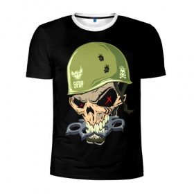 Мужская футболка 3D спортивная с принтом Dj Pirata , 100% полиэстер с улучшенными характеристиками | приталенный силуэт, круглая горловина, широкие плечи, сужается к линии бедра | Тематика изображения на принте: el kaio  maxi gen | helmet | skull | диджей пирата | каска | музыка | техно | череп | шлем