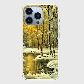 Чехол для iPhone 13 Pro с принтом Сказочная зима ,  |  | верхушки | вершины | горы | ели | ёлки | ёлочки | зима | красота | лес | небо | облака | пасмурно | пейзаж | сказка | сказочно | снег | сугробы | тени | тучи | холмы | чудесно