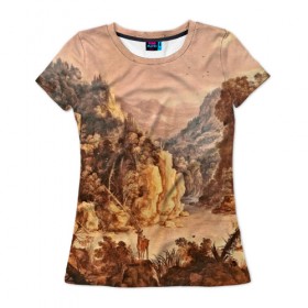 Женская футболка 3D с принтом Живопись , 100% полиэфир ( синтетическое хлопкоподобное полотно) | прямой крой, круглый вырез горловины, длина до линии бедер | 3d | деревья | другие | живопись | картина | лес | прикольные | природа | туман