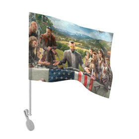 Флаг для автомобиля с принтом Far Cry 5 , 100% полиэстер | Размер: 30*21 см | farcry | фар край | фаркрай