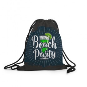Рюкзак-мешок 3D с принтом Beach Party , 100% полиэстер | плотность ткани — 200 г/м2, размер — 35 х 45 см; лямки — толстые шнурки, застежка на шнуровке, без карманов и подкладки | 
