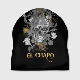 Шапка 3D с принтом El Chapo , 100% полиэстер | универсальный размер, печать по всей поверхности изделия | el chapo | глаза | скелет | тату | цветы | череп