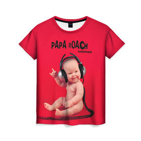 Женская футболка 3D с принтом Paparoach 7 , 100% полиэфир ( синтетическое хлопкоподобное полотно) | прямой крой, круглый вырез горловины, длина до линии бедер | papa roach | roach | папа роач | папароач | папароч | роач | роч