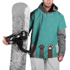 Накидка на куртку 3D с принтом Лапки котеек , 100% полиэстер |  | cat | cat palm | кот | котейки | котики | котофеи | коты | кошак | кошаки | милости | милота | няшки