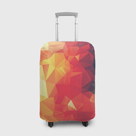 Чехол для чемодана 3D с принтом Низкополигональная текстура , 86% полиэфир, 14% спандекс | двустороннее нанесение принта, прорези для ручек и колес | lowpoly | желтый красный | оранжевый | полигон | полигоны | текстура