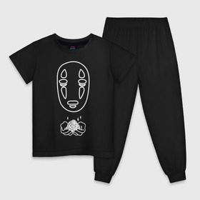 Детская пижама хлопок с принтом безликий , 100% хлопок |  брюки и футболка прямого кроя, без карманов, на брюках мягкая резинка на поясе и по низу штанин
 | Тематика изображения на принте: anime | ghost | унесённые призраками
