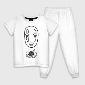 Детская пижама хлопок с принтом безликий , 100% хлопок |  брюки и футболка прямого кроя, без карманов, на брюках мягкая резинка на поясе и по низу штанин
 | anime | ghost | унесённые призраками