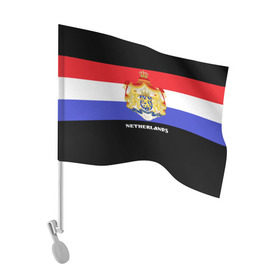 Флаг для автомобиля с принтом Флаг и герб Нидерланды , 100% полиэстер | Размер: 30*21 см | амстердам | голландия | европа
