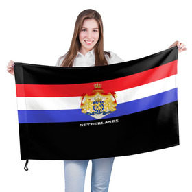 Флаг 3D с принтом Флаг и герб Нидерланды , 100% полиэстер | плотность ткани — 95 г/м2, размер — 67 х 109 см. Принт наносится с одной стороны | амстердам | голландия | европа