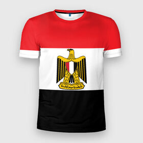 Мужская футболка 3D спортивная с принтом Флаг и герб Египта , 100% полиэстер с улучшенными характеристиками | приталенный силуэт, круглая горловина, широкие плечи, сужается к линии бедра | символ страна
