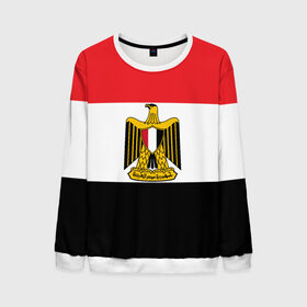 Мужской свитшот 3D с принтом Флаг и герб Египта , 100% полиэстер с мягким внутренним слоем | круглый вырез горловины, мягкая резинка на манжетах и поясе, свободная посадка по фигуре | символ страна