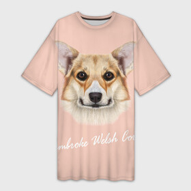Платье-футболка 3D с принтом Корги ,  |  | вельш корги | как в рекламе | коржик | пемброк | собака | щенок