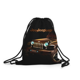 Рюкзак-мешок 3D с принтом Jeep , 100% полиэстер | плотность ткани — 200 г/м2, размер — 35 х 45 см; лямки — толстые шнурки, застежка на шнуровке, без карманов и подкладки | brand | car | chrysler | jeep | logo | usa | автомобиль | джип | крайслер | логотип | марка | сша