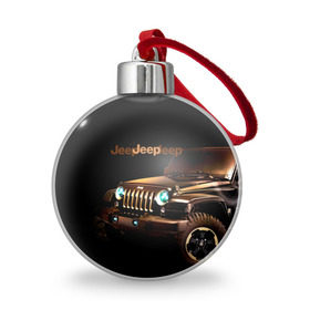 Ёлочный шар с принтом Jeep , Пластик | Диаметр: 77 мм | brand | car | chrysler | jeep | logo | usa | автомобиль | джип | крайслер | логотип | марка | сша