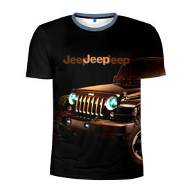Мужская футболка 3D спортивная с принтом Jeep , 100% полиэстер с улучшенными характеристиками | приталенный силуэт, круглая горловина, широкие плечи, сужается к линии бедра | Тематика изображения на принте: brand | car | chrysler | jeep | logo | usa | автомобиль | джип | крайслер | логотип | марка | сша
