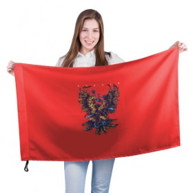 Флаг 3D с принтом Россия , 100% полиэстер | плотность ткани — 95 г/м2, размер — 67 х 109 см. Принт наносится с одной стороны | герб | двуглавый орел | держава | империя | корона | красный | патриот | патриотизм | родина | россия | русский | сила | скипетр