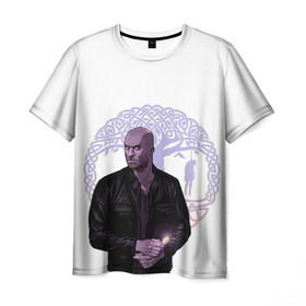 Мужская футболка 3D с принтом Тень , 100% полиэфир | прямой крой, круглый вырез горловины, длина до линии бедер | Тематика изображения на принте: shadow moon | американские боги | тень лун