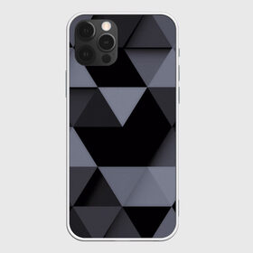 Чехол для iPhone 12 Pro Max с принтом Геометрия , Силикон |  | 3d | abstract | gray | lowpoly | polygon | triangle | абстракция | геометрия | полигоны | треугольники