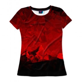 Женская футболка 3D с принтом crystal abstract , 100% полиэфир ( синтетическое хлопкоподобное полотно) | прямой крой, круглый вырез горловины, длина до линии бедер | abstract | gray | lowpoly | polygon | triangle | абстракция | геометрия | полигоны | треугольники