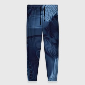Женские брюки 3D с принтом Lullaby blue , полиэстер 100% | прямой крой, два кармана без застежек по бокам, с мягкой трикотажной резинкой на поясе и по низу штанин. В поясе для дополнительного комфорта — широкие завязки | волны | синий | темный
