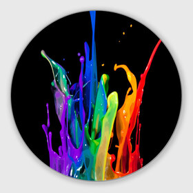 Коврик круглый с принтом Краски , резина и полиэстер | круглая форма, изображение наносится на всю лицевую часть | Тематика изображения на принте: background | black | bright | paint | rainbow | spectrum | splash | spray | брызги | всплеск | краски | радуга | спектр | фон | черный | яркие