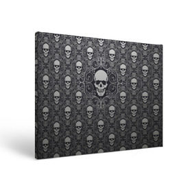 Холст прямоугольный с принтом Black Milk - Skulls - Черепа , 100% ПВХ |  | black milk | metall | pattern | rock | skulls | патерн | узор | череп | черепа | черная